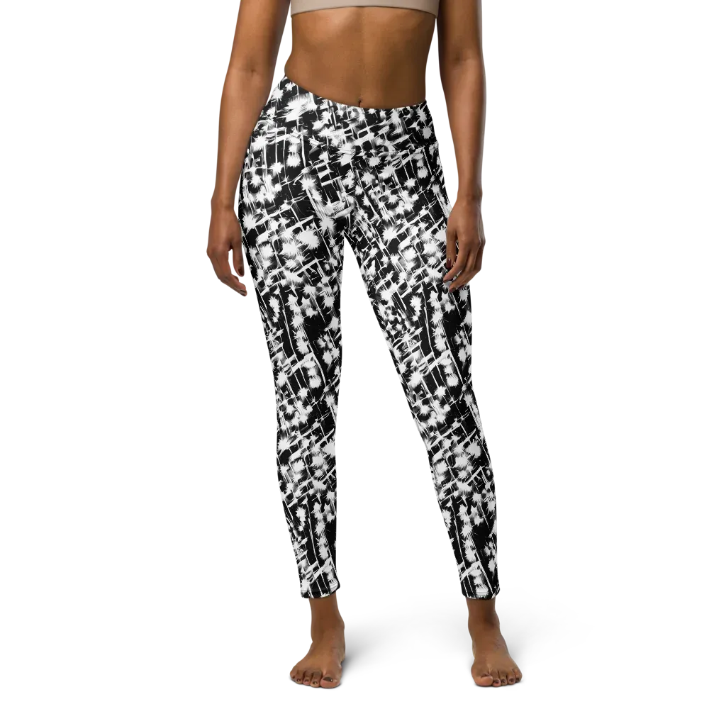 Noir Bloom on Yoga Leggings — Front