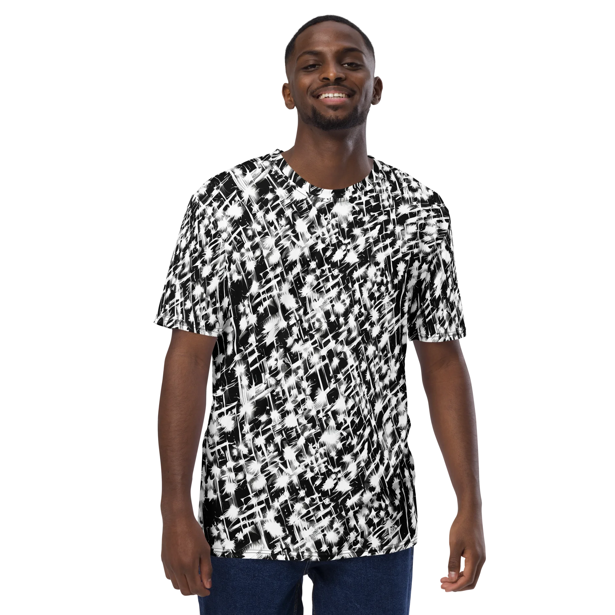 Noir Bloom on Men's Crew Neck T-Shirt — Front