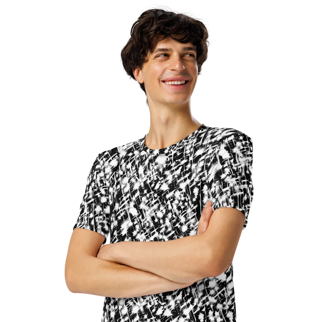 Noir Bloom on Men's Crew Neck T-Shirt — Left Front