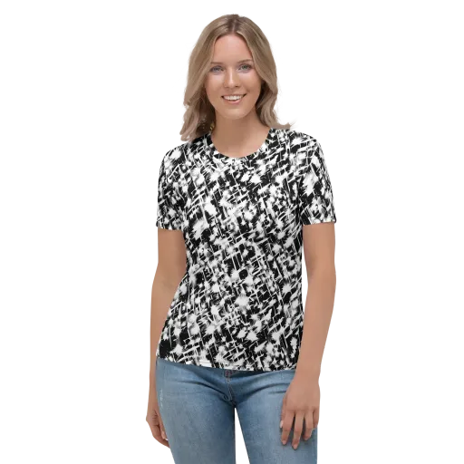 Noir Bloom on a Women's Crew Neck T-Shirt