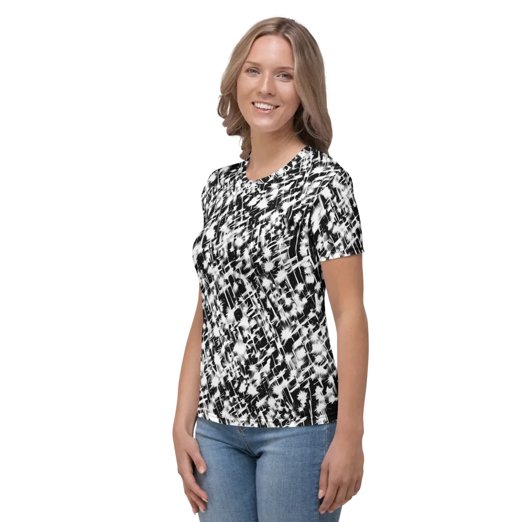 Noir Bloom on Women's Crew Neck T-Shirt — Left
