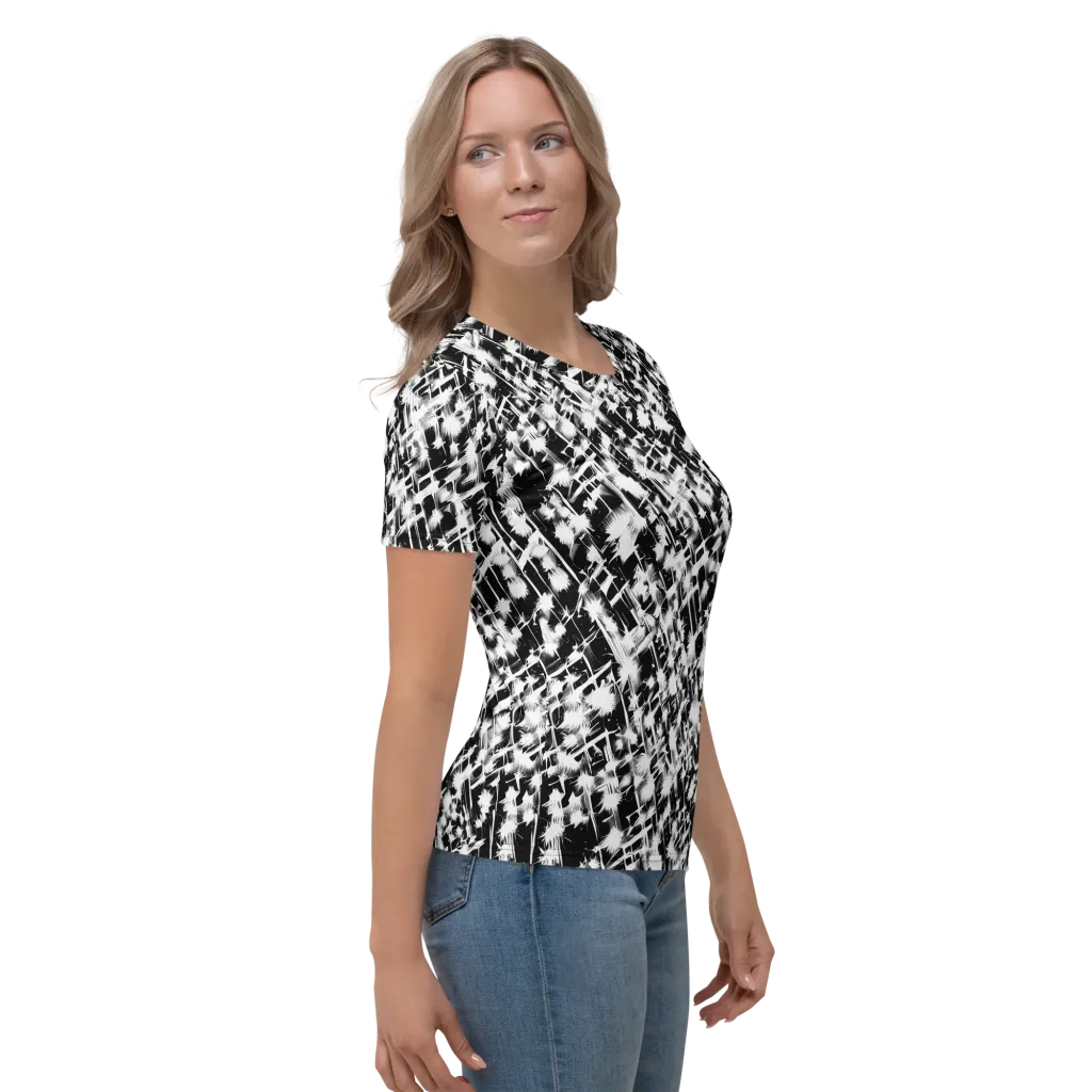 Noir Bloom on Women's Crew Neck T-Shirt — Right