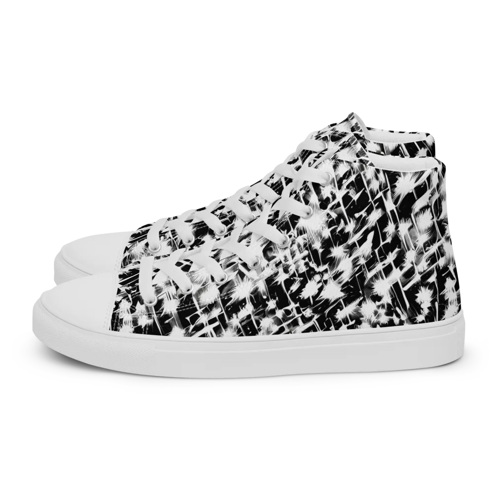 Noir Bloom on Women's High Top Canvas Shoes — Left