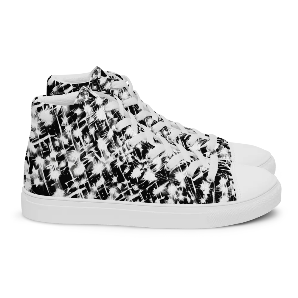 Noir Bloom on Women's High Top Canvas Shoes — Right