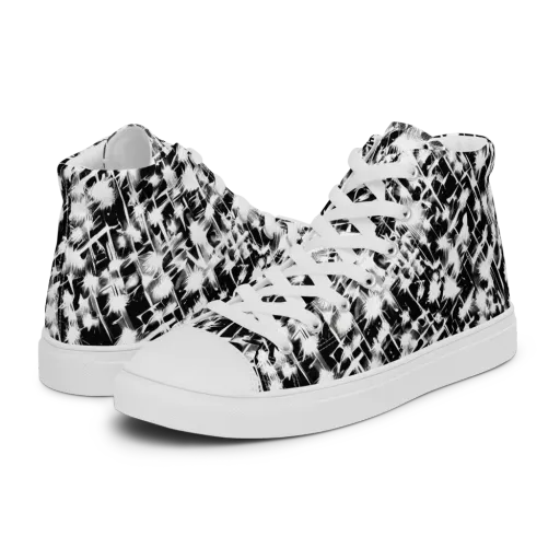 Noir Bloom on a Women's High Top Canvas Shoes