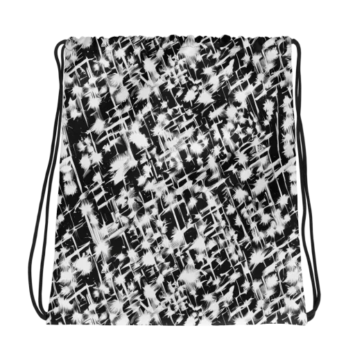 Noir Bloom on a Drawstring Bag