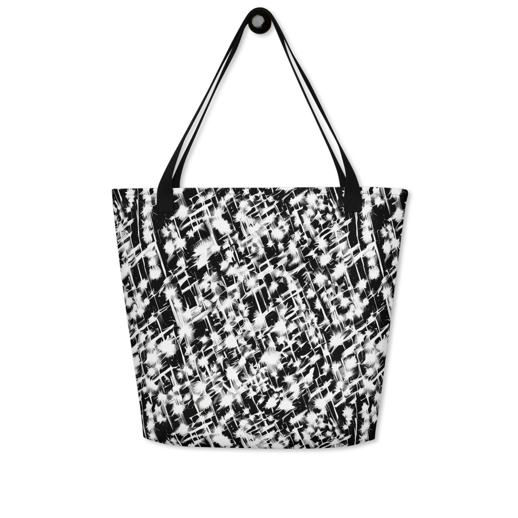Noir Bloom on Large Tote Bag W/ Pocket — Front