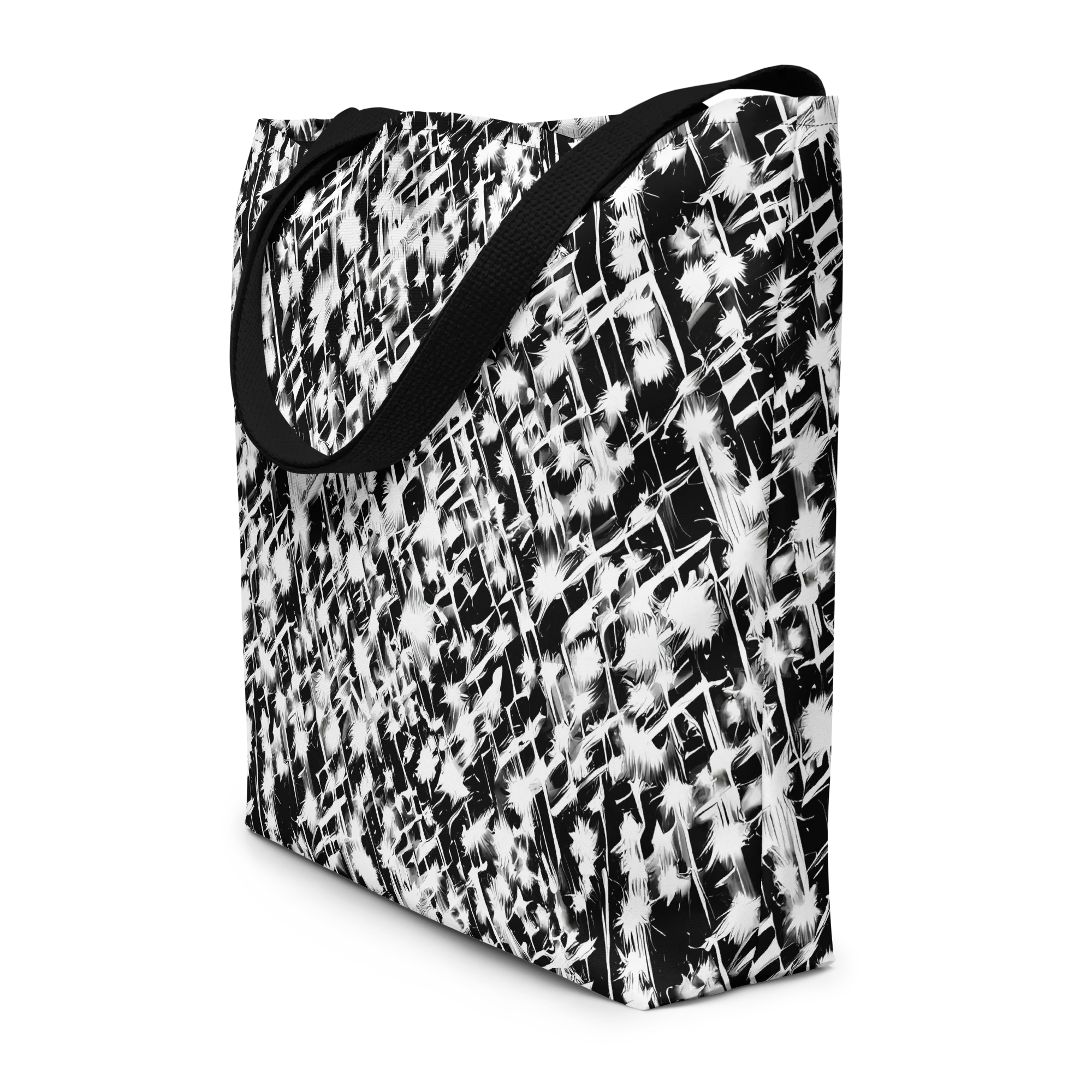 Noir Bloom on Large Tote Bag W/ Pocket — Front