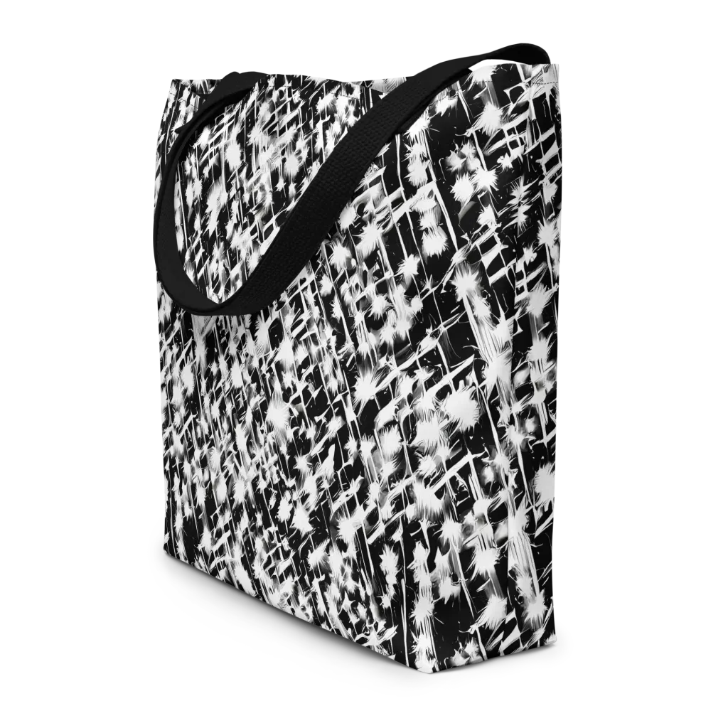 Noir Bloom on Large Tote Bag W/ Pocket — Front