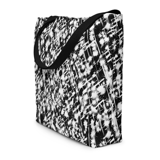 Noir Bloom on a Large Tote Bag W/ Pocket