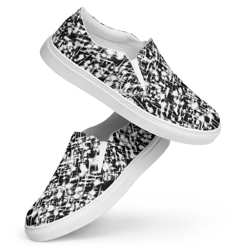 Noir Bloom on a Women's Slip-On Canvas Shoes
