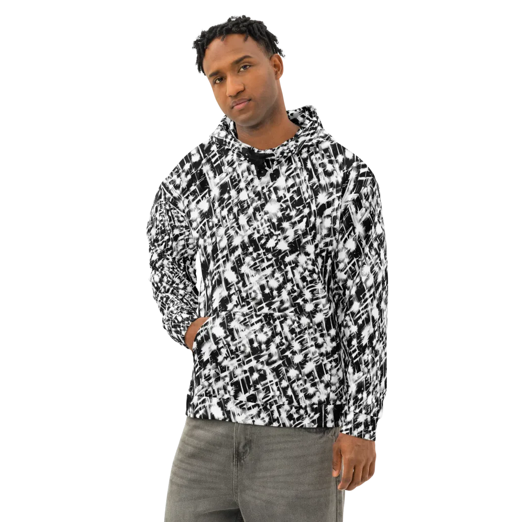 Noir Bloom on Cotton Hoodie — Left Front