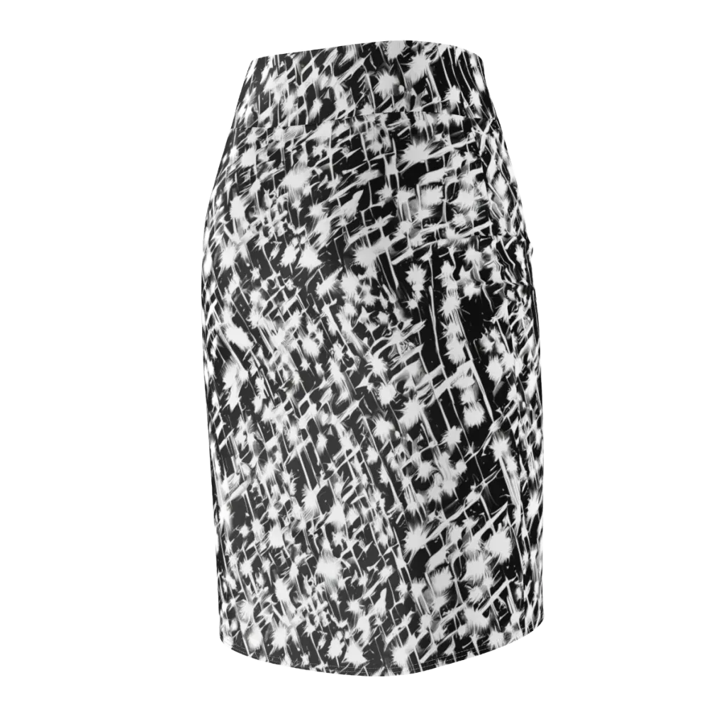 Noir Bloom on Pencil Skirt — Back Side