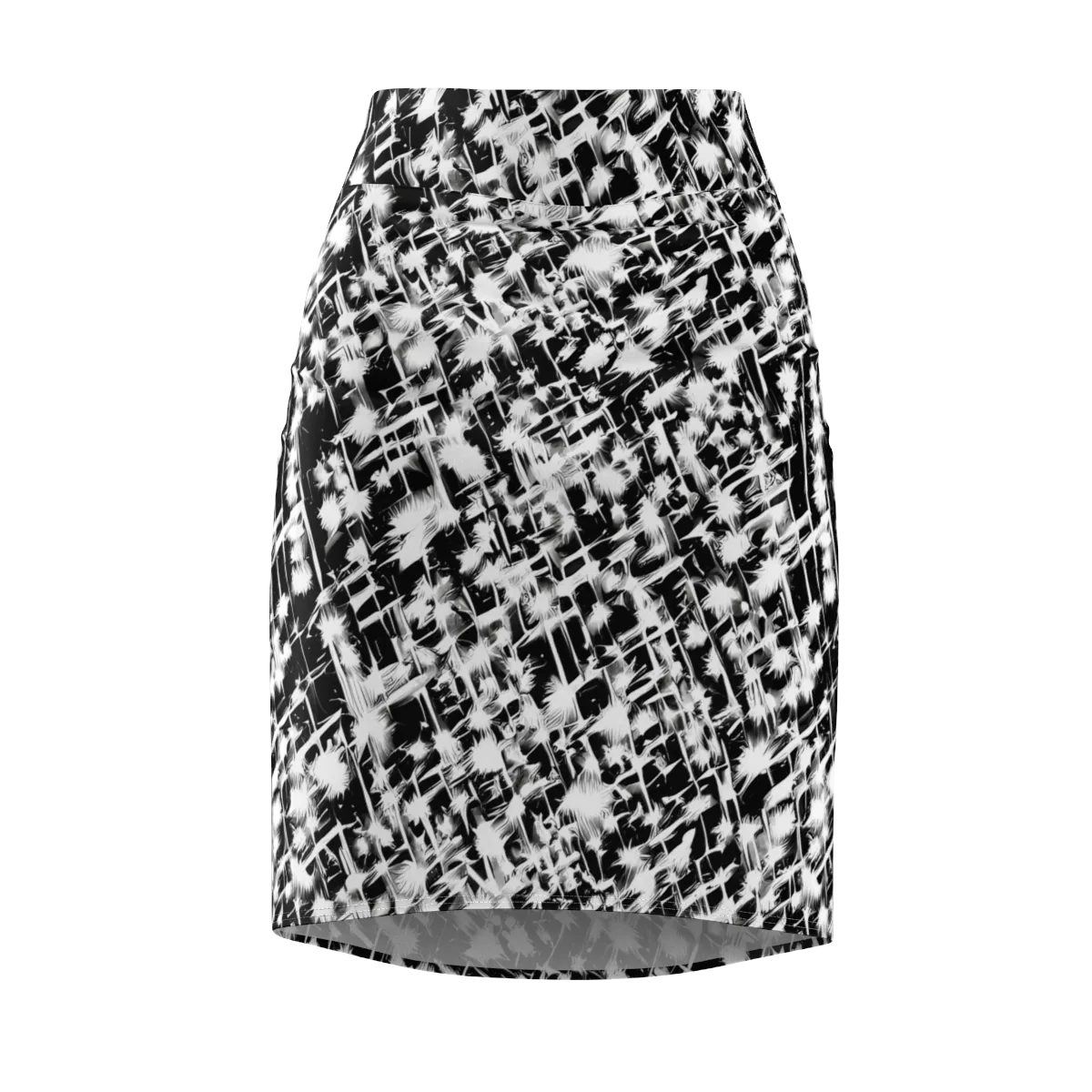 Noir Bloom on Pencil Skirt — Front