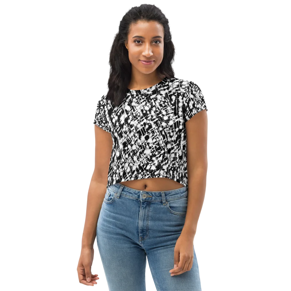 Noir Bloom on Crop Tee — Front