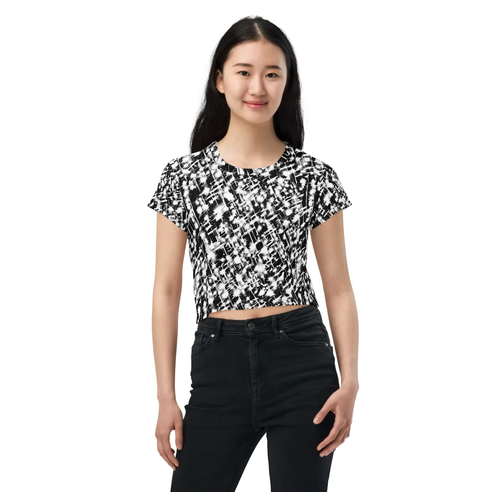 Noir Bloom on Crop Tee — Front