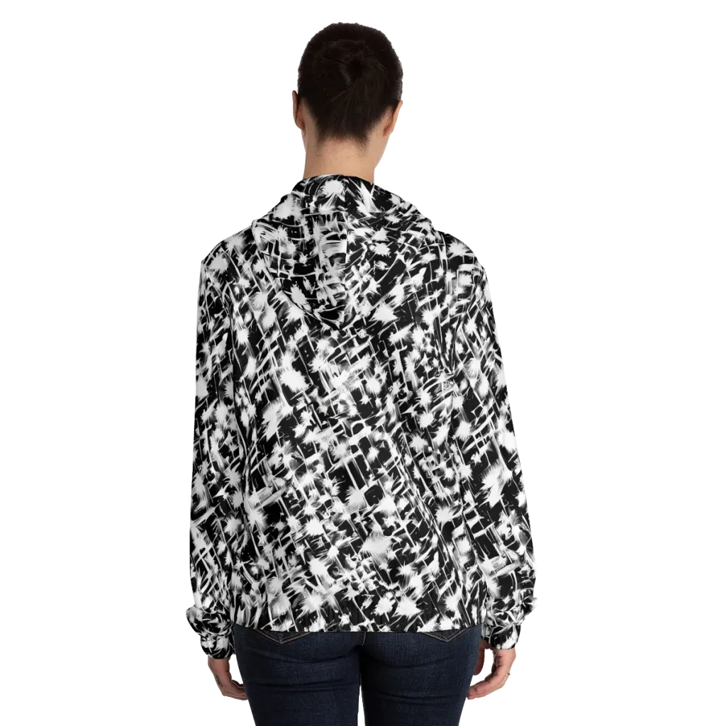 Noir Bloom on Women's Full-Zip Hoodie — Back On Person