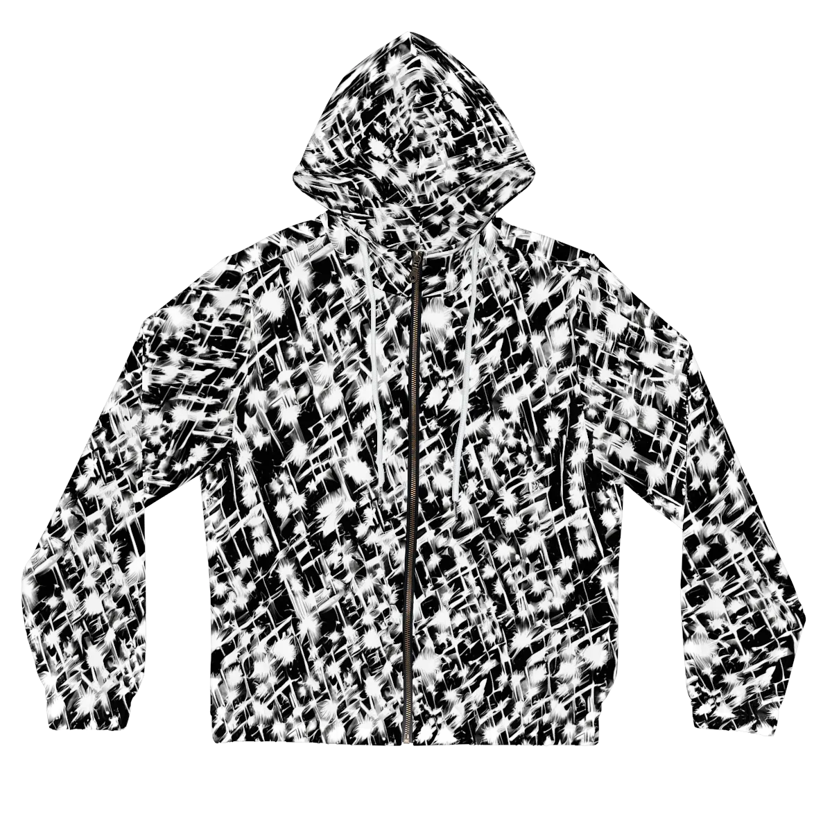 Noir Bloom on Women's Full-Zip Hoodie — Front