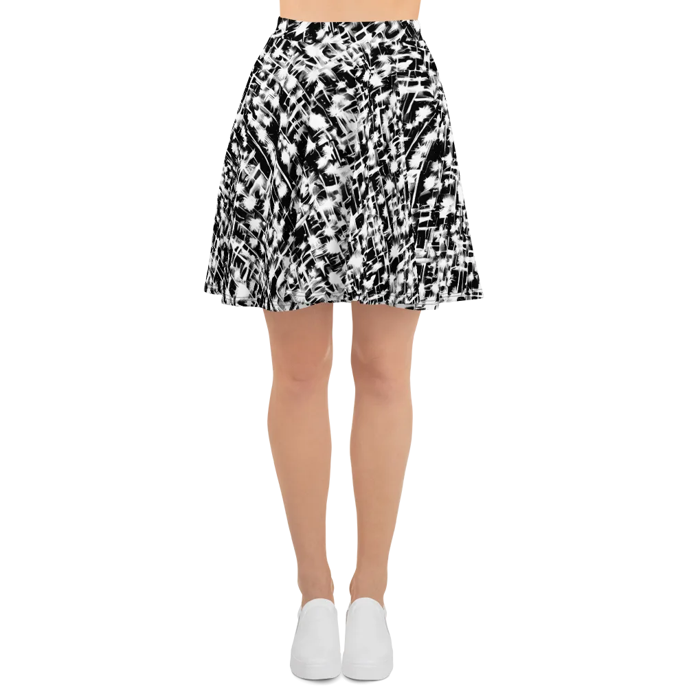 Noir Bloom on Skater Skirt — Front