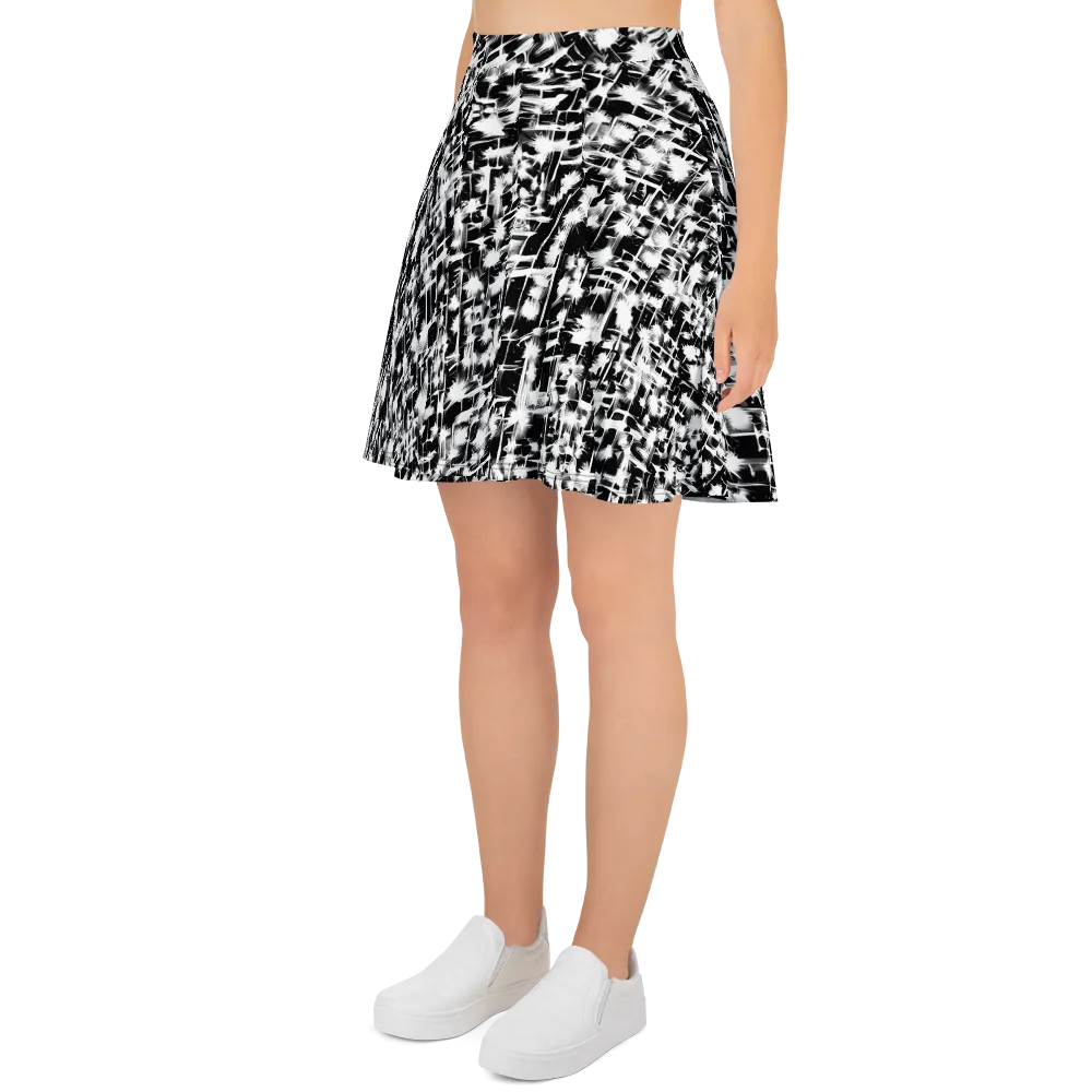 Noir Bloom on Skater Skirt — Left