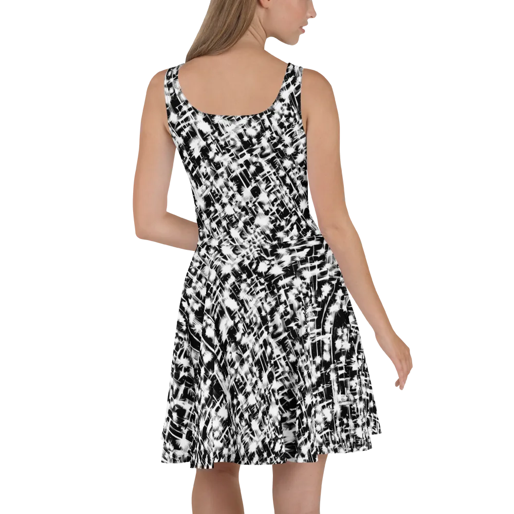 Noir Bloom on Skater Dress — Back