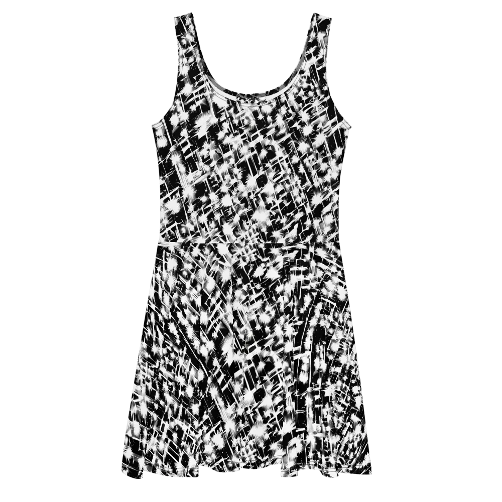 Noir Bloom on Skater Dress — Front