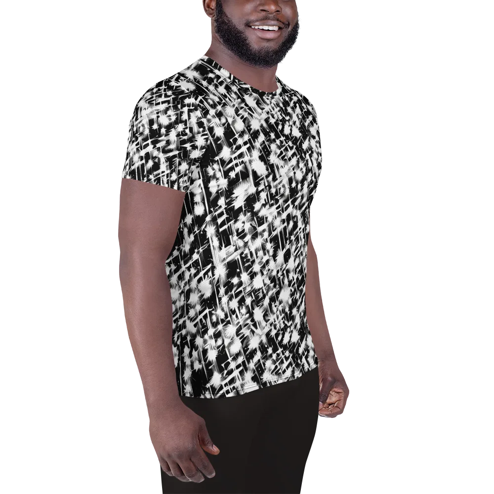 Noir Bloom on Men's Athletic T-Shirt — Right