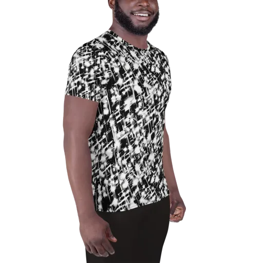 Noir Bloom on a Men's Athletic T-Shirt