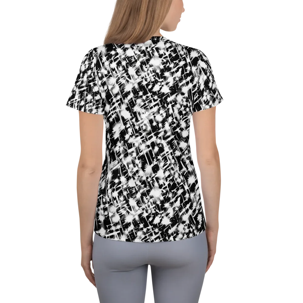 Noir Bloom on Women's Athletic T-Shirt — Back