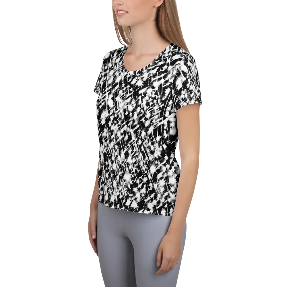 Noir Bloom on Women's Athletic T-Shirt — Left