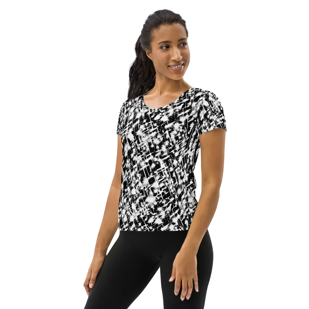 Noir Bloom on Women's Athletic T-Shirt — Left