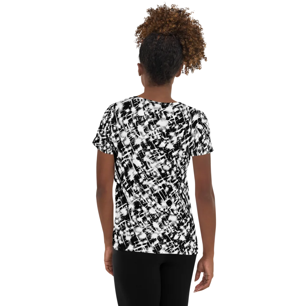 Noir Bloom on Women's Athletic T-Shirt — Back