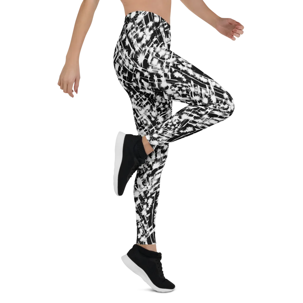 Noir Bloom on Leggings — Right