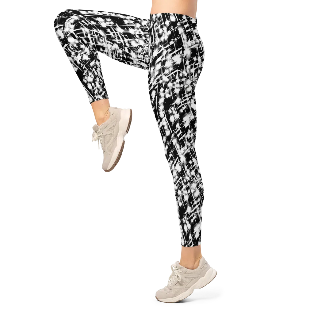 Noir Bloom on Leggings — Left