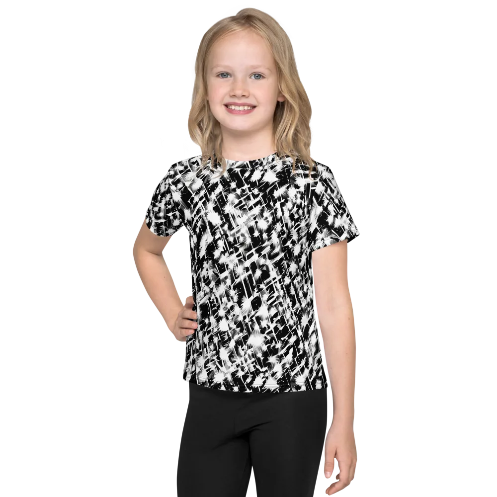 Noir Bloom on Kids Crew Neck T-Shirt — Front
