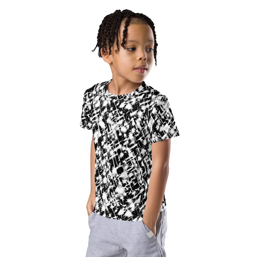 Noir Bloom on Kids Crew Neck T-Shirt — Left Front