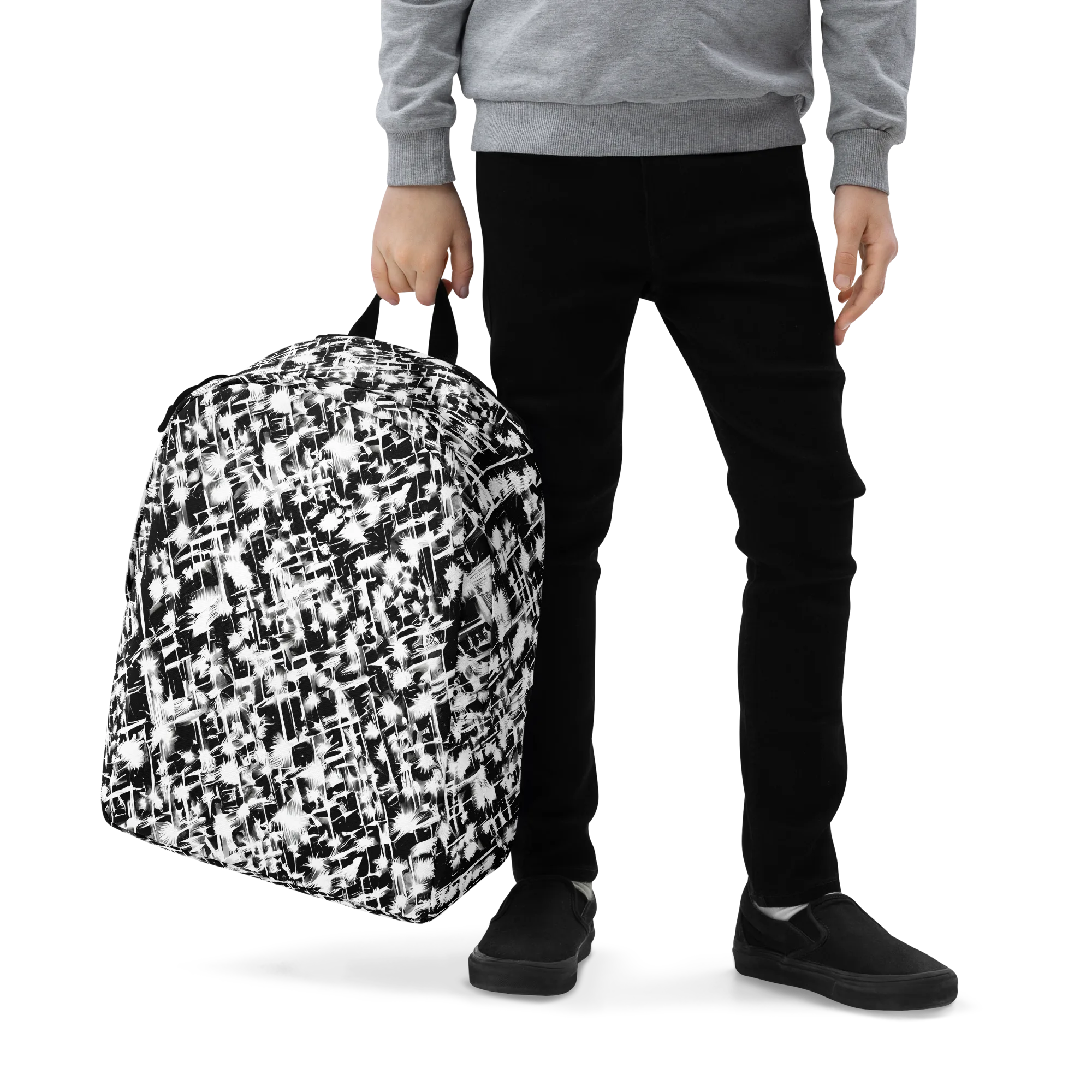 Noir Bloom on Minimalist Backpack — Zoomed-in