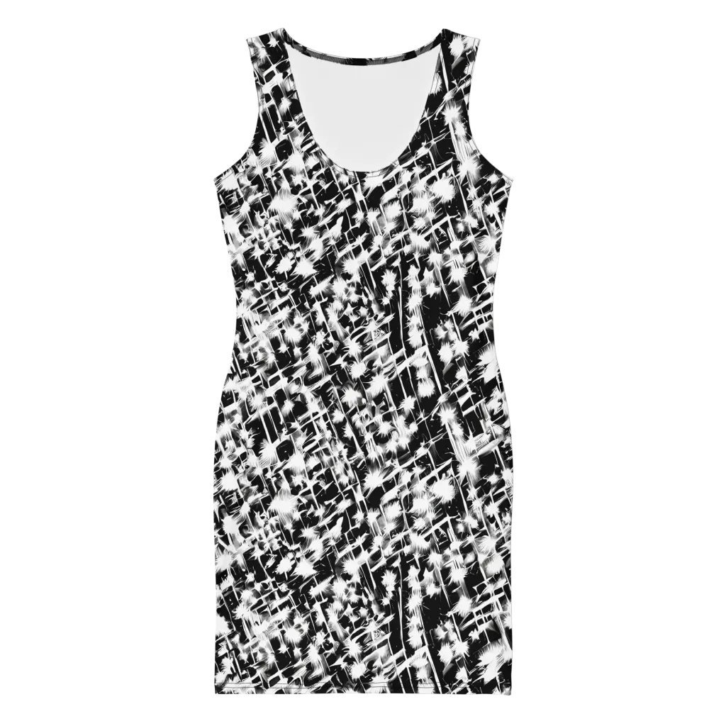 Noir Bloom on Bodycon Dress — Front