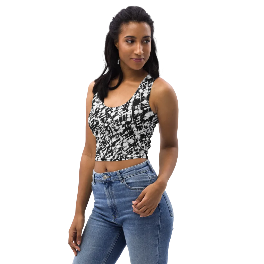 Noir Bloom on Crop Top — Left Front