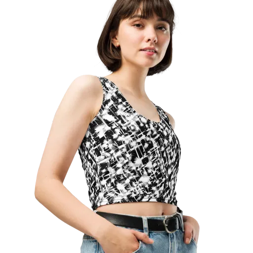 Noir Bloom on a Crop Top