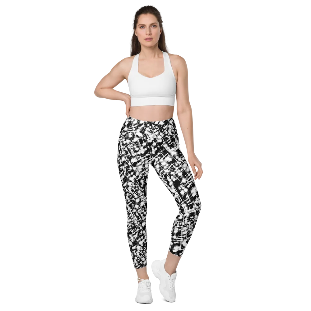 Noir Bloom on Leggings with Pockets — Front