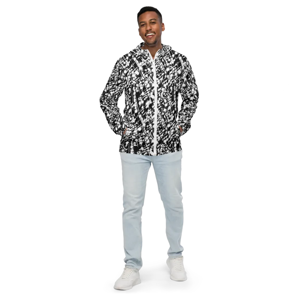 Noir Bloom on Men's Windbreaker — Front