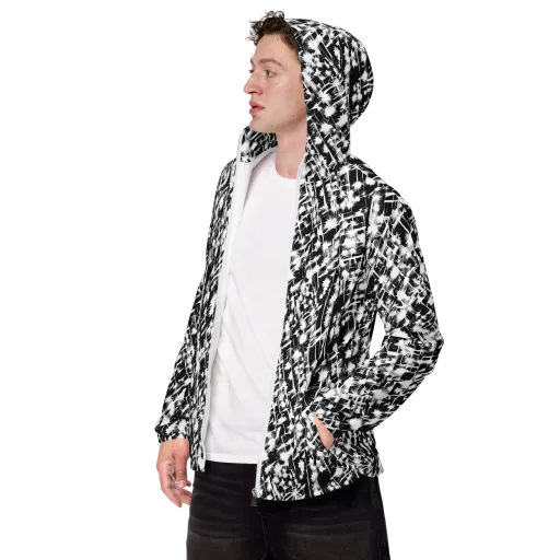 Noir Bloom on a Men's Windbreaker