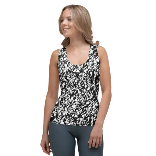 Noir Bloom on a Women's Tank Top