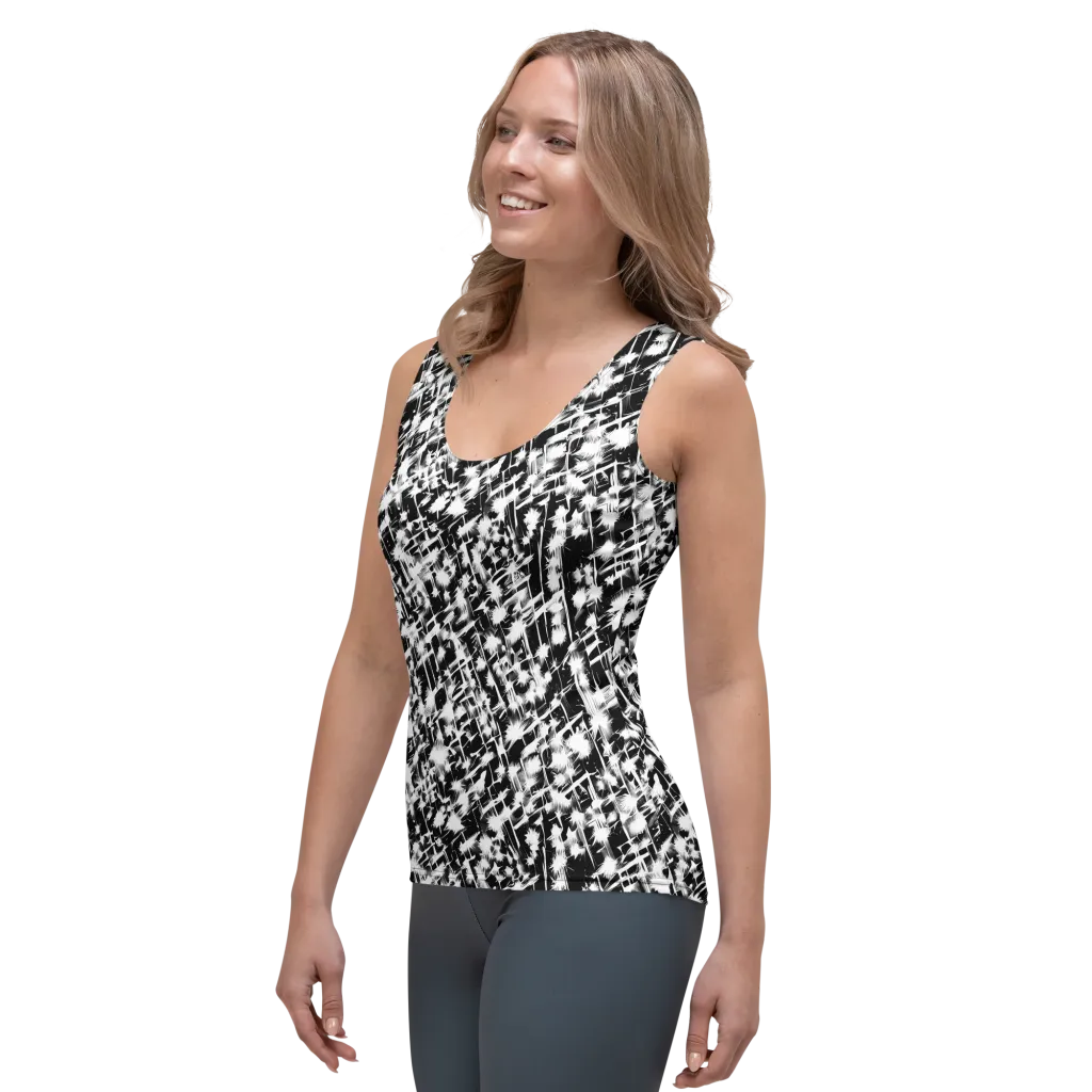 Noir Bloom on Women's Tank Top — Left Front