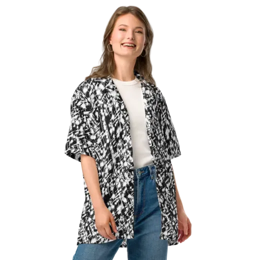 Noir Bloom on a Button Shirt