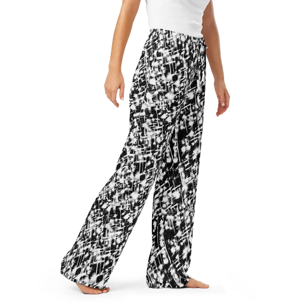 Noir Bloom on Women's Pajama Pants — Right Front
