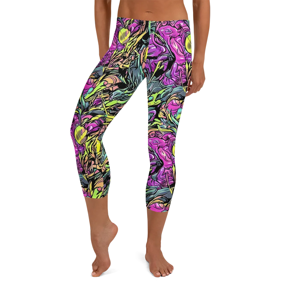 Prism Garden on Capri Leggings — Front