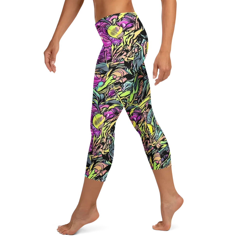 Prism Garden on Capri Leggings — Left