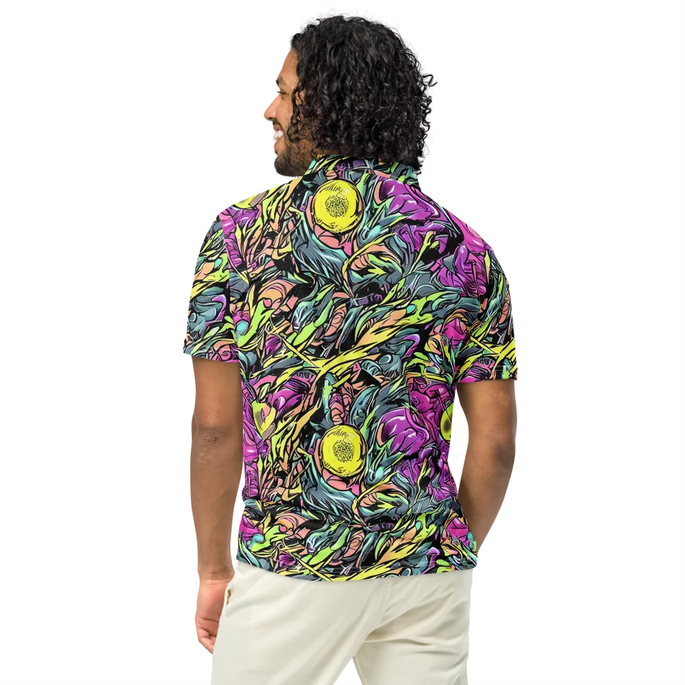 Prism Garden on Men's Slim Fit Polo Shirt — Back